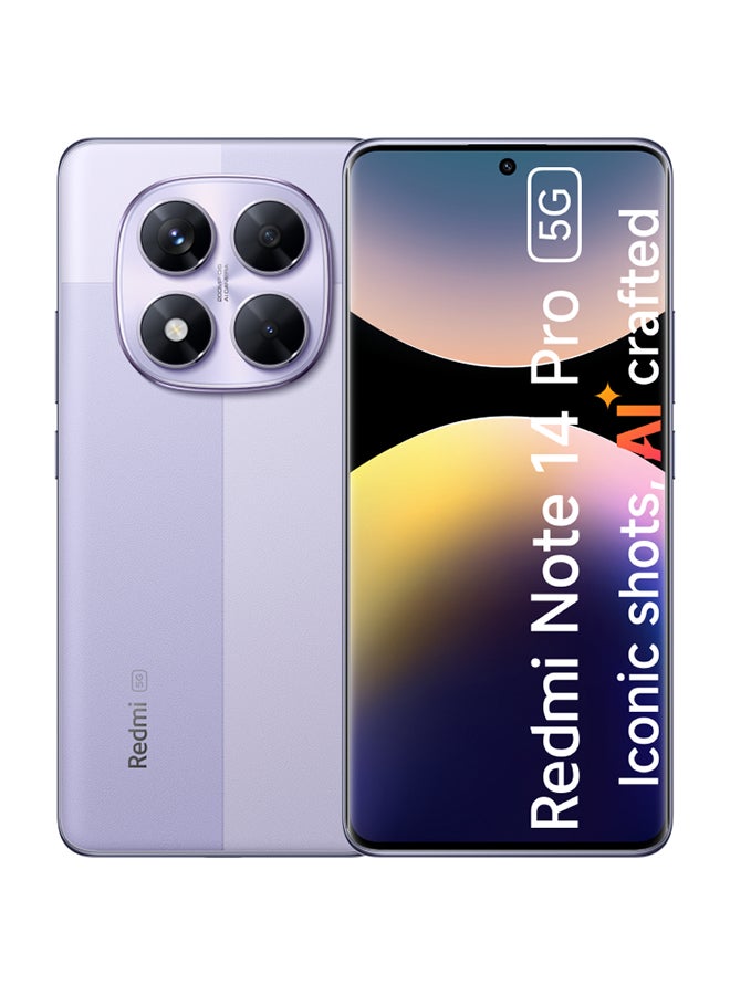 Xiaomi - Redmi Note 14 Pro 5G Dual SIM Lavender Purple 8GB RAM 256GB - Global Version - Image 1