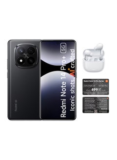 Xiaomi Redmi Note 14 Pro+ 5G Dual SIM Midnight Black 12GB RAM 256GB  - Global Version with Redmi Buds 6 Lite + Screen Protection Card (6 Month Free One Time Change)  - Image 2