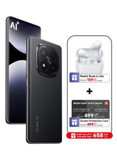 Xiaomi Redmi Note 14 Pro+ 5G Dual SIM Midnight Black 12GB RAM 256GB  - Global Version with Redmi Buds 6 Lite + Screen Protection Card (6 Month Free One Time Change)  - Image 1