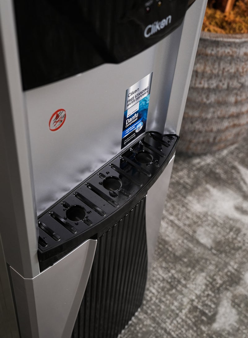كليكون 3-Tap Water Dispenser With High-Efficiency Danfu Compressor – Hot, Cold & Normal Water ,2 Years Warranty CK4059 Black/Silver  - Image 4