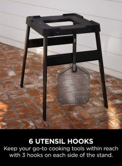 Ninja Woodfire Adjustable Stand And Side Table, Electric Outdoor Oven And BBQ Grill Stand, Heavy-Duty Outdoor Cooking Table And Pizza Oven Stand, 4718J800EUUK Black  - Image 4