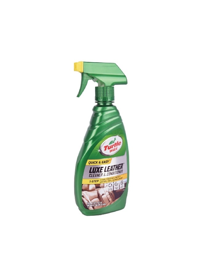 Turtle wax PH-Balanced Quick and Easy Luxe Leather Spray Cleaner and Conditioner Green 473 ml T363A - Image 1