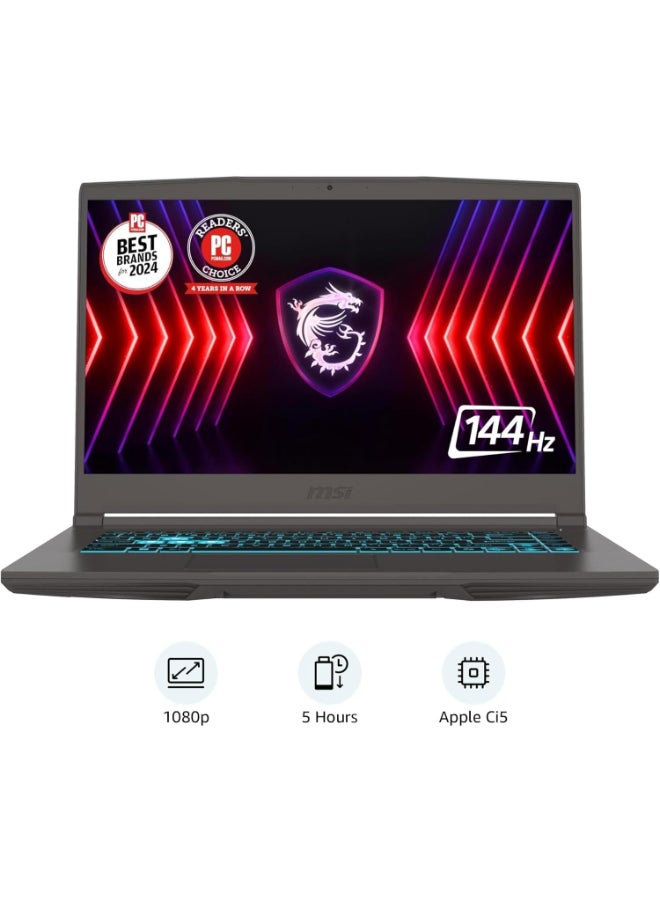 MSI - THIN 15 Gamig Laptop With 15.6-Inch FHD Display, Core i5-13420H Processor/8GB RAM/512GB SSD/4GB NVIDIA Geforce RTX 2050 Graphics Card/Windows 11 Home English/Arabic Cosmic Grey - Image 1
