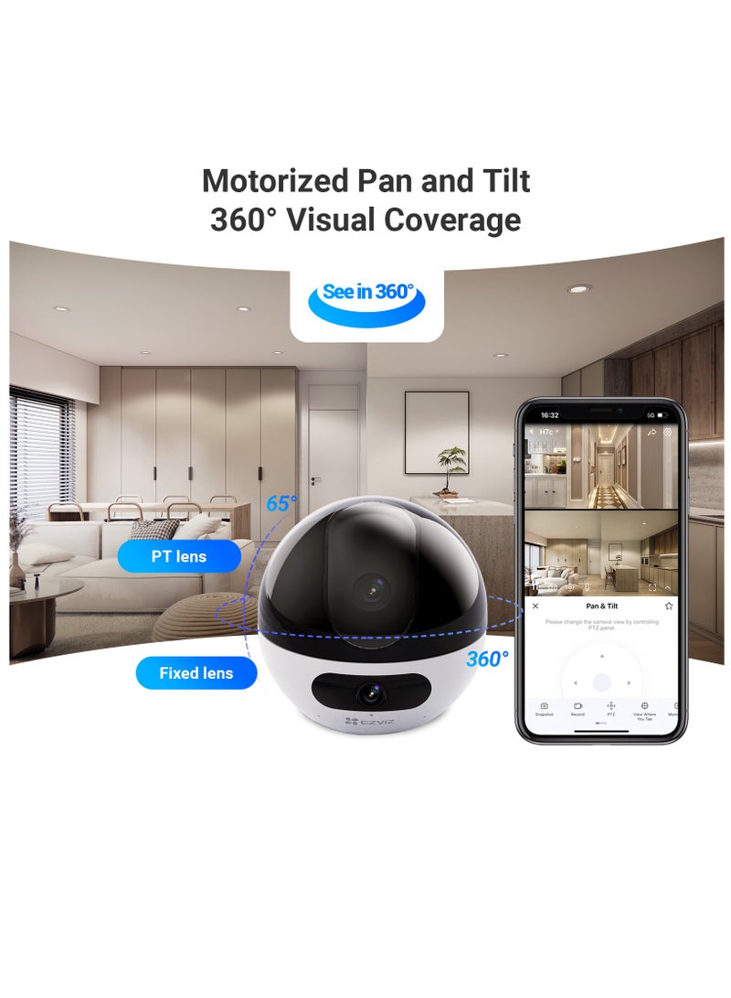 EZVIZ - C7 Dual-Lens 2K+ Indoor Security Camera, Dual Band, 10M Starlight Color Night Vision, Pan Tilt, Human/Pet Detection, Auto Tracking, Two Way Calling, Patrol Mode, Alarm, Alexa & Google Control - Image 1