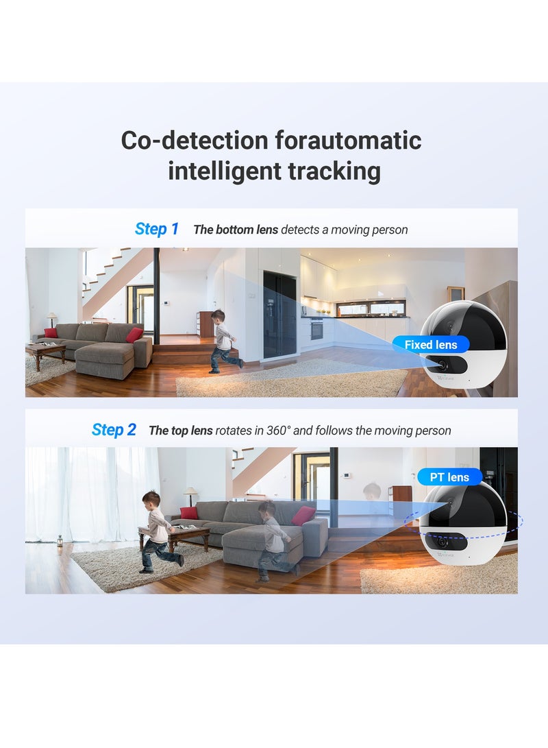 EZVIZ - C7 Dual-Lens 2K+ Indoor Security Camera, Dual Band, 10M Starlight Color Night Vision, Pan Tilt, Human/Pet Detection, Auto Tracking, Two Way Calling, Patrol Mode, Alarm, Alexa & Google Control - Image 1