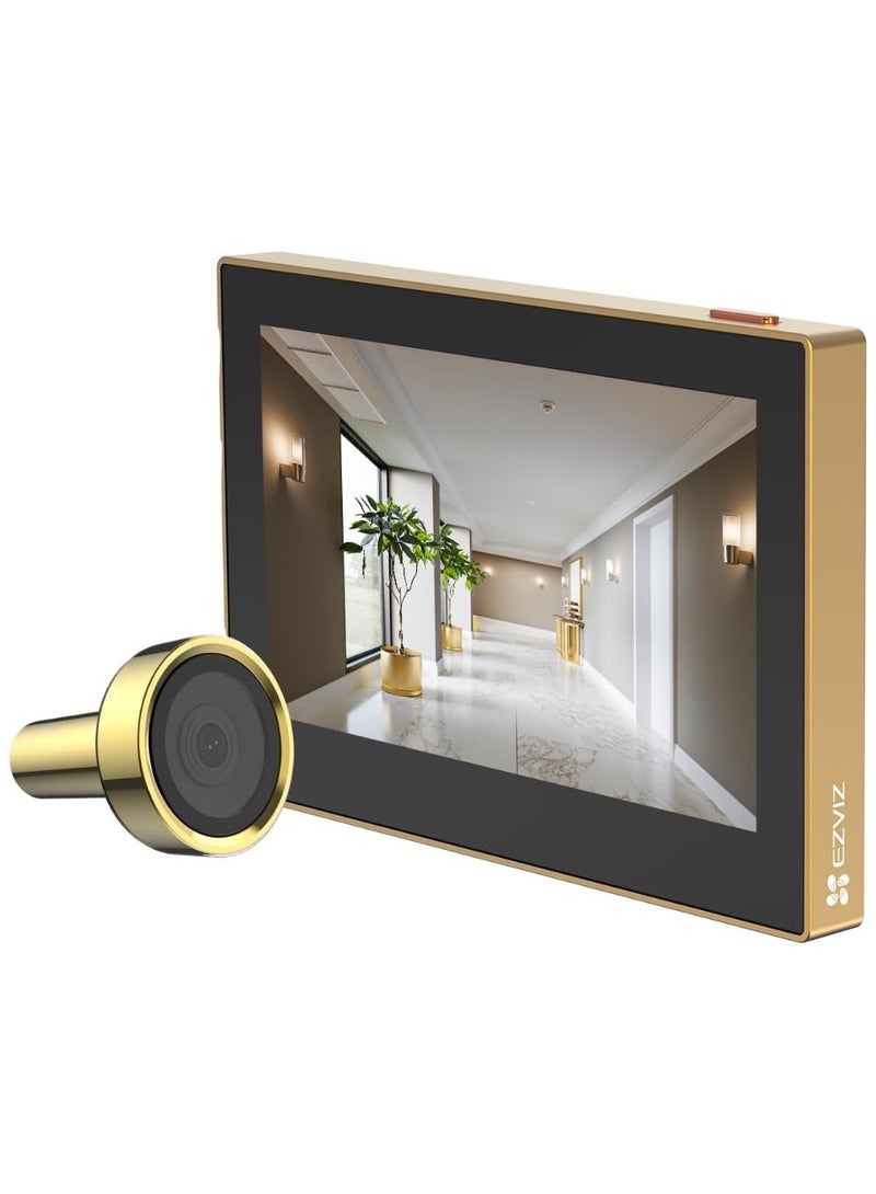 إيزفيز Peephole Camera CP2, Door Viewer Cam, Wireless with 4.3" Monitor, 14–26mm Hole, 35–105mm Door Thickness, 2.4GHz Wi-Fi, 1080P HD Video, 90-Day Battery, Indoor Colour Screen, Privacy Protection (Golden)  - Image 1