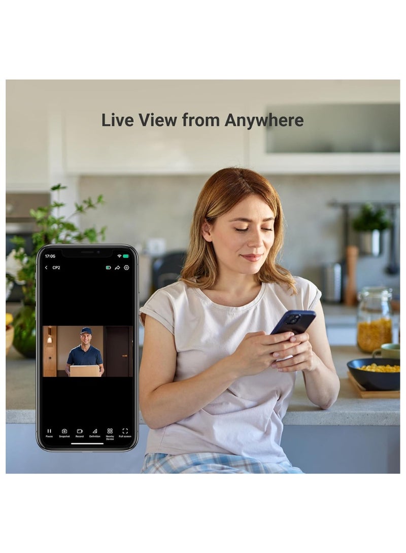 إيزفيز Peephole Camera CP2, Door Viewer Cam, Wireless with 4.3" Monitor, 14–26mm Hole, 35–105mm Door Thickness, 2.4GHz Wi-Fi, 1080P HD Video, 90-Day Battery, Indoor Colour Screen, Privacy Protection (Golden)  - Image 2