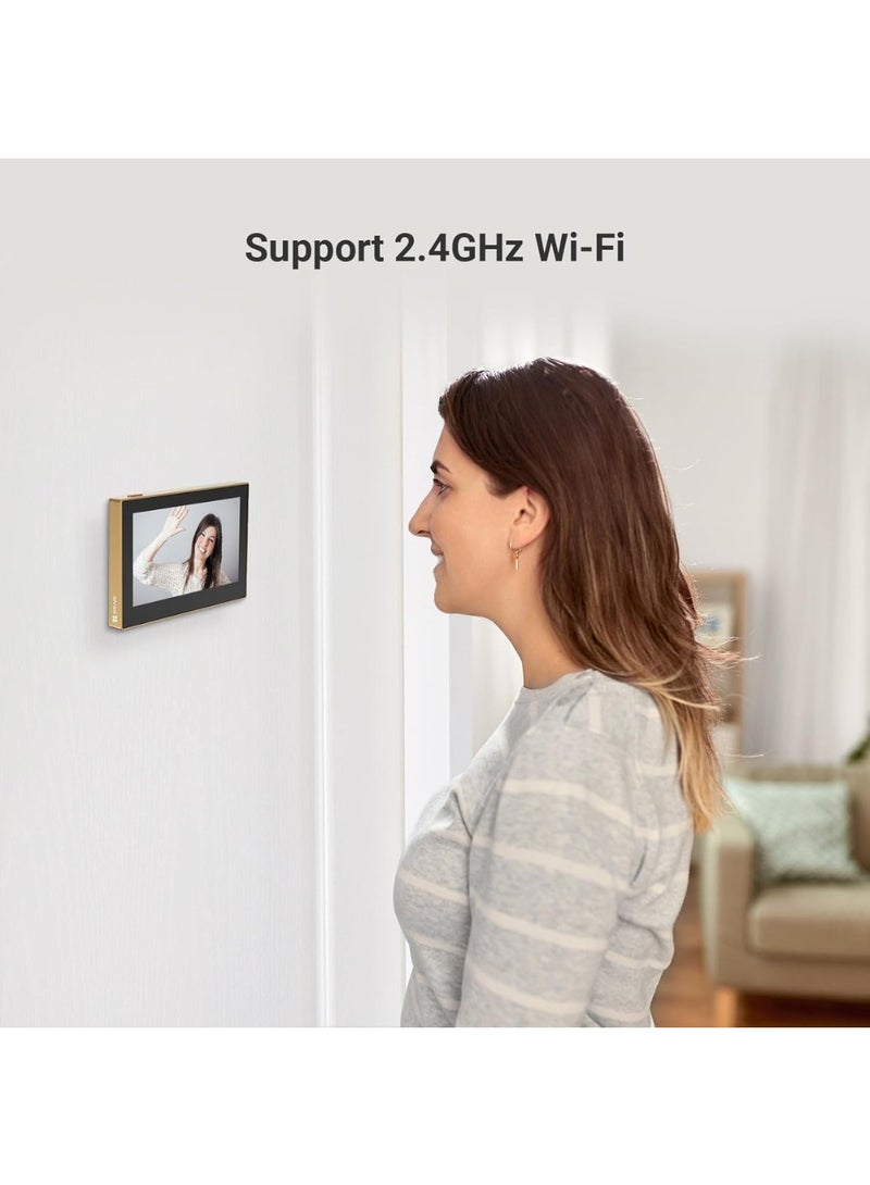 إيزفيز - Peephole Camera CP2, Door Viewer Cam, Wireless with 4.3" Monitor, 14–26mm Hole, 35–105mm Door Thickness, 2.4GHz Wi-Fi, 1080P HD Video, 90-Day Battery, Indoor Colour Screen, Privacy Protection (Golden) - Image 1