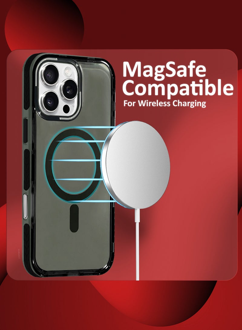 MARGOUN (for iPhone 16 Pro Max) 2Packs Hard PC Magsafe Case Cover Polycarbonate Magnetic Strong Shockproof Protective Case Cover Transparent with 1 Screen Protector - Black-2 - Image 4