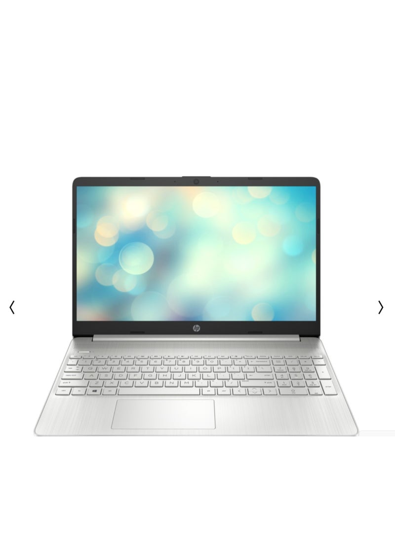 HP 15s-fq5037nx  Laptop With 15.6 Inch FULL HD(1920x1080) Display,Intel Core i7-1255U Processor/8GB RAM/512GB SSD/Windows 11/Intel Iris XE English/Arabic Silver - Image 1