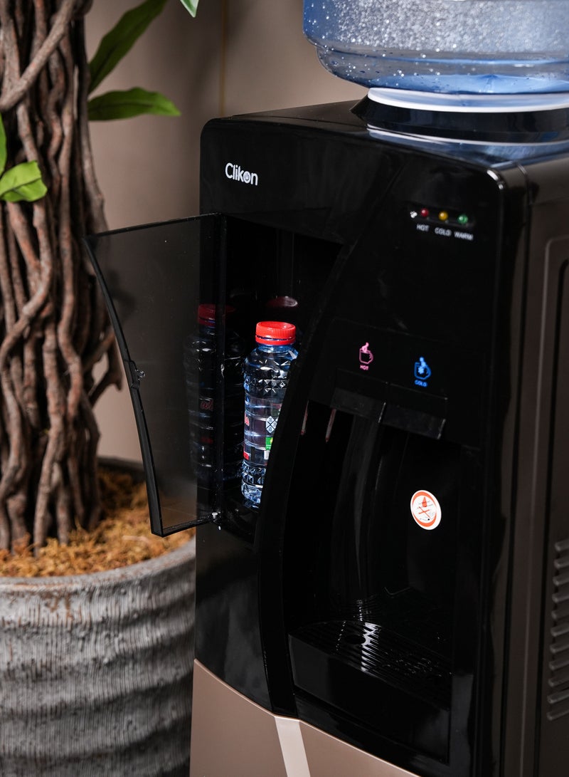 Clikon 2-Tap Water Dispenser With High-Efficiency Danfu Compressor – Hot & Cold Water Dispenser,2 Years Warranty CK4058 Black/Light Brown  - Image 5