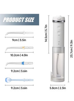 Dental Flosser,  Mini Water Pick Flosser with 5 Modes, IPX7 Waterproof, Telescopic Water Tank, 5 Jet Heads, Oral Irrigator for Orthodontics, Bridges, Office and Home Use (HF-10mini - White) HF-10 - pnsku/N70135320V/45/_/1734079608/64ffa8a5-c089-45c6-bfcc-32f85bef5b17