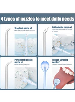 Dental Flosser,  Mini Water Pick Flosser with 5 Modes, IPX7 Waterproof, Telescopic Water Tank, 5 Jet Heads, Oral Irrigator for Orthodontics, Bridges, Office and Home Use (HF-10mini - White) HF-10 - pnsku/N70135320V/45/_/1734079610/c4d555c5-a91b-440d-81c9-f7cd9ccf8b53