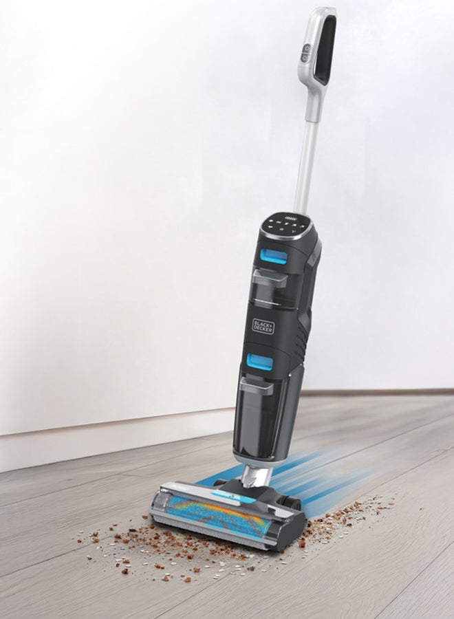 بلاك اند ديكر مكنسة كهربائية لاسلكية رطبة وجافة من بلاك+ديكر، مكنسة وغسالة ثنائية، خاصية التنظيف الذاتي، تصميم لتنظيف الحواف، شاشة رقمية، تصميم مدمج ويوفر المساحة، باللون الأزرق - VW252BR-B5 180 W VW252BR-B5 - Image 4