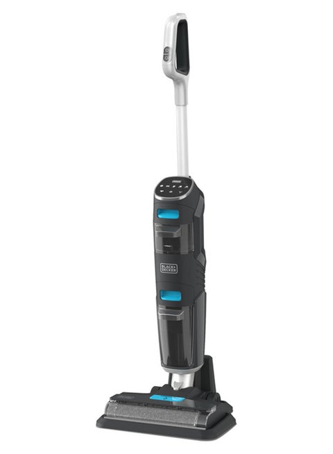 BLACK+DECKER Cordless Wet Dry Vacuum Cleaner and Mop, Vacuum Wash Duo, Self-Cleaning, Edge Cleaning Design, Digital Display, Compact and Space-Saving, Blue - VW252BR-B5 180 W VW252BR-B5 Black/Blue