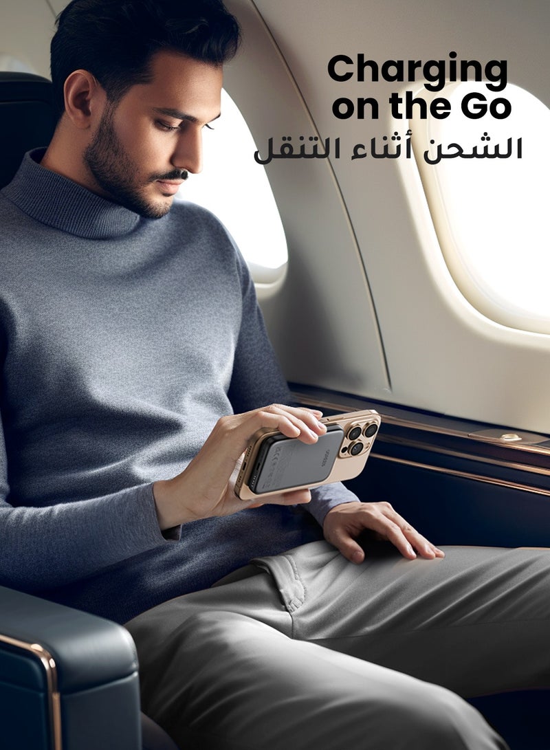 بنك طاقة لاسلكي بقدرة 5000 مللي أمبير في الساعة مغناطيسي MagSafe شاحن محمول لاسلكي شاحن شحن سريع PD 15 وات لشحن iPhone MagSafe شاحن بطارية حزمة بطارية لهاتف iPhone 16 Series Apple Watch S10 Airpods4 Gray 5000 mAh رمادي - pnsku/N70135362V/45/_/1734079765/7e16e60e-2afb-42d9-8557-981b89fc4ee3