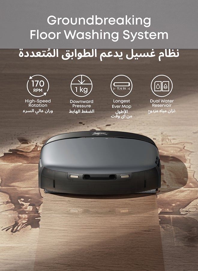 إيوفي eufy Omni S1 Robot Vacuum Cleaner with Mop, Groundbreaking Floor Washing System, All-in-One Station, 8000 Pa, Smart Obstacle Avoidance, Mop Auto-Retraction, Corner-to-Edge Deep Cleaning and Lift Mop 30 W T2071 Black  - Image 3