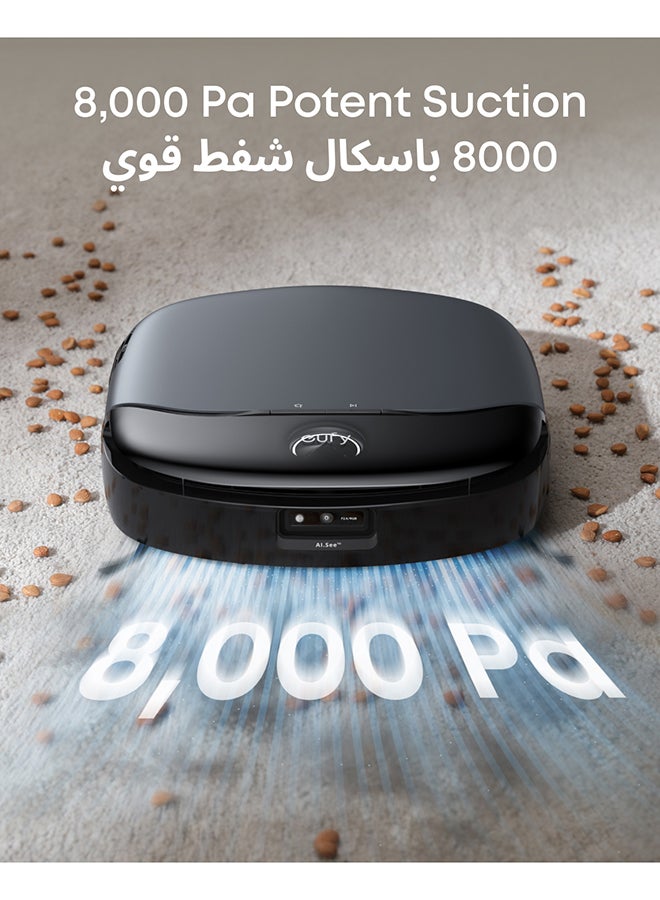 إيوفي eufy Omni S1 Robot Vacuum Cleaner with Mop, Groundbreaking Floor Washing System, All-in-One Station, 8000 Pa, Smart Obstacle Avoidance, Mop Auto-Retraction, Corner-to-Edge Deep Cleaning and Lift Mop 30 W T2071 Black  - Image 5