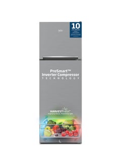 Beko Refrigerator 350 Liters Gross(314 Net) Capacity, Double Door, Top Mount, No Frost, Harvest Fresh Technology, NeoFrost Dual Cooling, Low Noise, 10 Years Warranty on ProSmart Inverter Compressor RDNE350K30XBN Brushed Silver  - Image 1