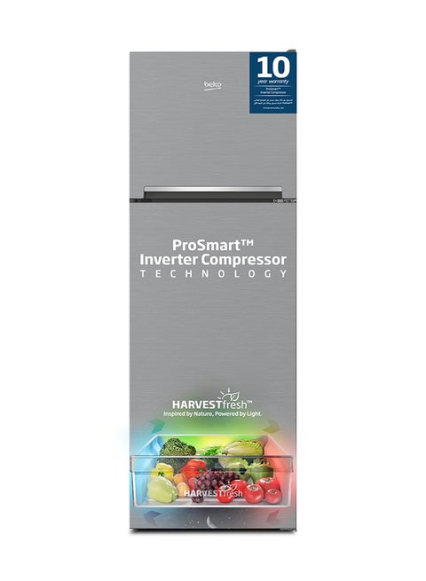 Refrigerator 350 Liters Gross(314 Net) Capacity, Double Door, Top Mount, No Frost, Harvest Fresh Technology, NeoFrost Dual Cooling, Low Noise, 10 Years Warranty on ProSmart Inverter Compressor RDNE350K30XBN Brushed Silver
