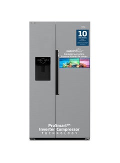 Beko Refrigerator 664 Liters Gross(525 Net) Capacity, Side by Side, No Frost, Harvest Fresh Technology, NeoFrost Dual Cooling, Low Noise, Ice and Water Dispenser, 10 Years Warranty on ProSmart Inverter Compressor GNE753DIX Titanium Inox  - Image 1