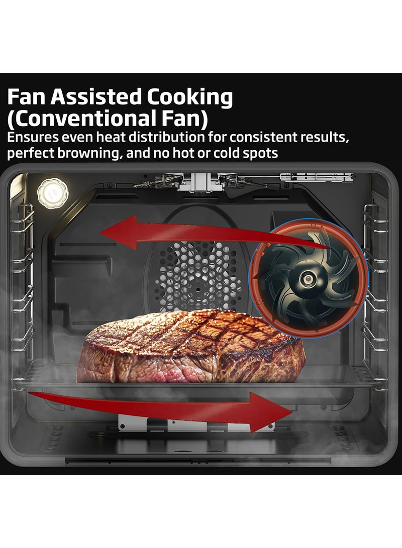 Beko - 60x60cm Free Standing Gas Cooker, Full Safety, 4 High Efficiency Gas Burner(1 Wok), Cast Iron Pan Support, Conventional Fan Oven, 64 liters Oven Capacity, Catalytic Self Cleaning Oven Walls, Removable Door Glass for Cleaning FSHT61121DXL Stainless Steel - Image 1