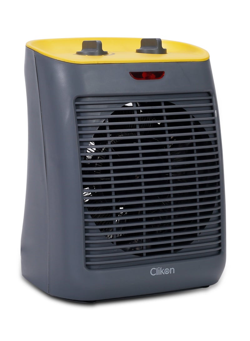 Clikon 2000W Powerful Fan Heater – Rapid Heat And Energy Efficient - 2000 W CK4241 Yellow Grey - Image 3