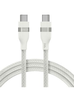 آنكر Nano USB C Cable, 240W 6 ft Flexible Braided Cord, Fast Charging Type C Charger for iPhone 15/15 Pro/15 Plus/15 Pro Max, MacBook Pro, iPad Pro, Galaxy S23 And More White  - Image 2