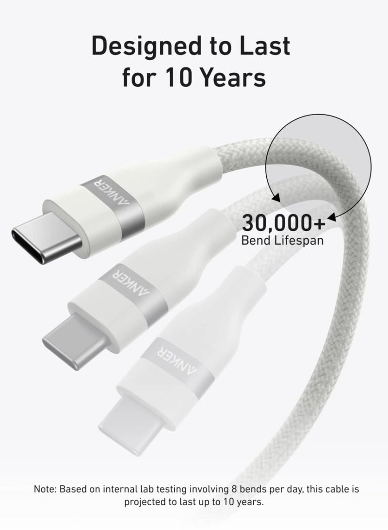 Anker Nano USB C Cable, 240W 6 ft Flexible Braided Cord, Fast Charging Type C Charger for iPhone 15/15 Pro/15 Plus/15 Pro Max, MacBook Pro, iPad Pro, Galaxy S23 And More White  - Image 5