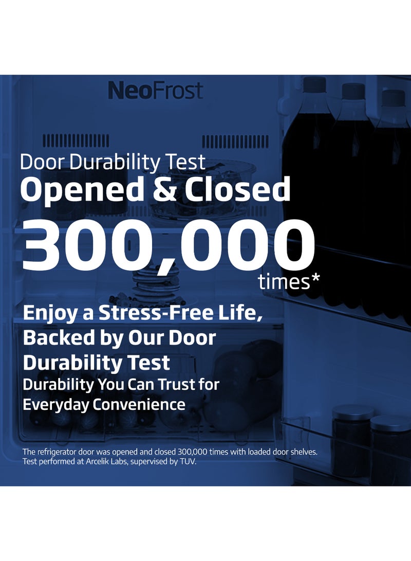 بيكو - Refrigerator 635 Liters Gross(558 Net) Capacity, Side by Side, No Frost, Harvest Fresh Technology, NeoFrost Dual Cooling, Low Noise, 10 Years Warranty on ProSmart Inverter Compressor GNE741PP Prepainted Dark Inox - Image 1