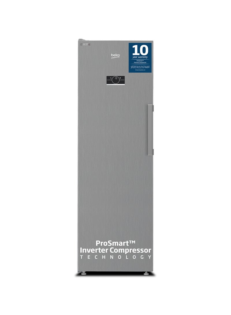 Beko Upright Freezer 313 Liters Gross(286 Net) Capacity, Single Door, No Frost, Low noise, Reversible Door, Smooth Fit, 10 Years Warranty on ProSmart Inverter Compressor RFNE360X Titanium Inox  - Image 1