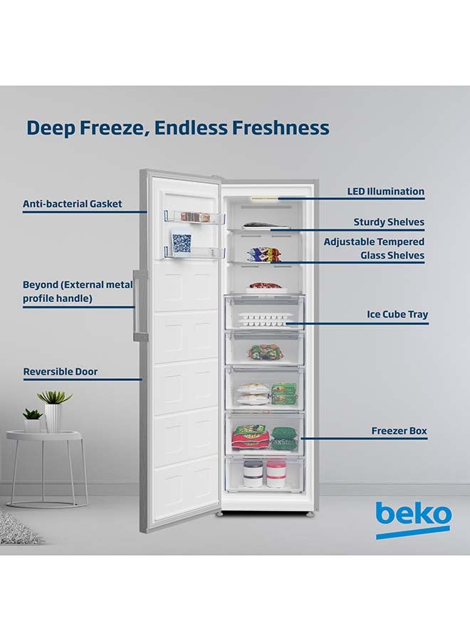 بيكو فريزر عمودي سعة 313 لتر إجمالي (286 صافي)، باب واحد، بدون صقيع، ضجيج منخفض، باب قابل للعكس، ملاءمة سلسة، ضمان 10 سنوات على ضاغط العاكس ProSmart - Image 3