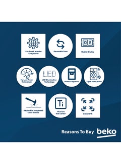 Beko Upright Refrigerator 447 Liters Gross(365 Net) Capacity, Single Door, No Frost, Harvest Fresh Technology, Low noise, Reversible Door, Smooth Fit, 10 Yeras Warranty on ProSmart Inverter Compressor RLNE500DX Titanium Inox  - Image 5