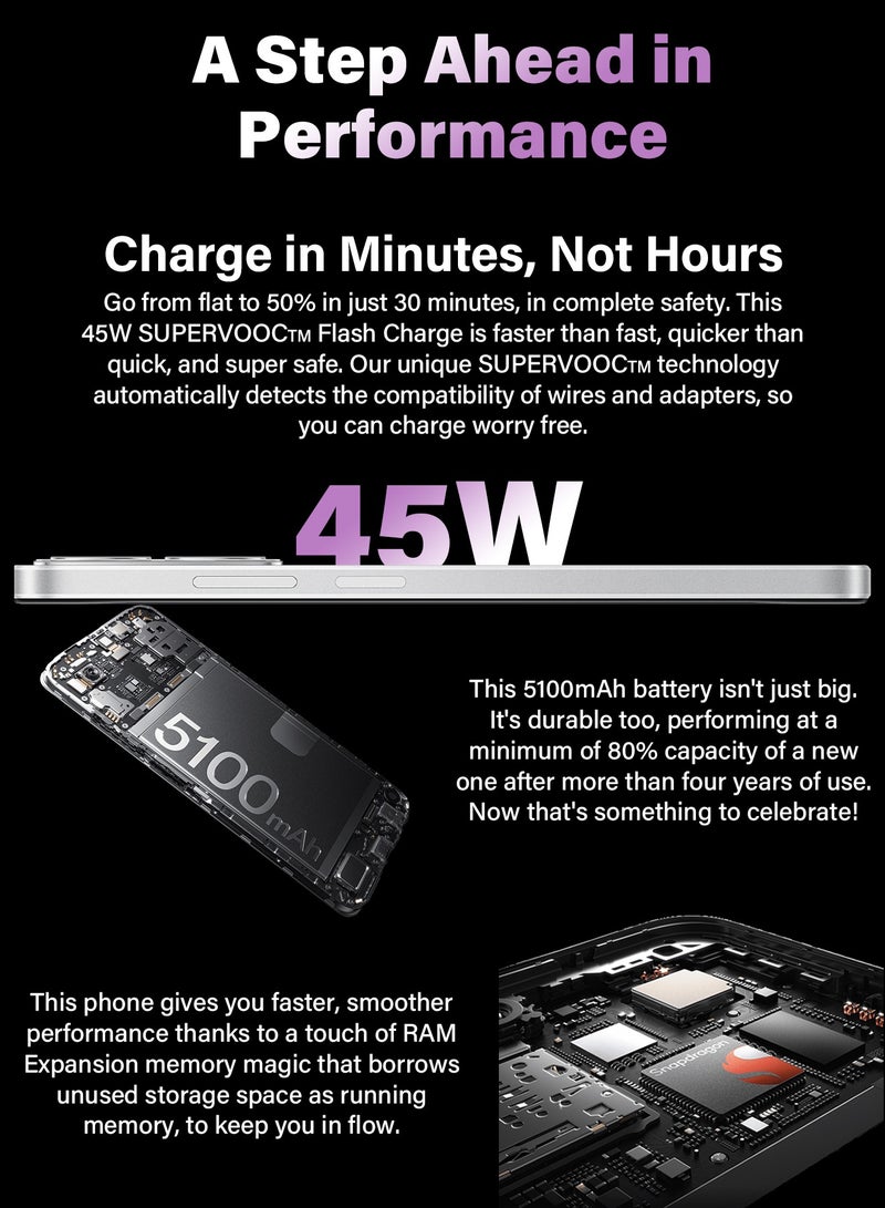 OPPO - A3 5G Dual SIM Sparkle Black 6GB RAM 128GB 6.67" 5100mAh Large Capacity With Exclusive Free Gifts Phone Stand, Wireless Selfie Stick - Middle East Version - Image 1