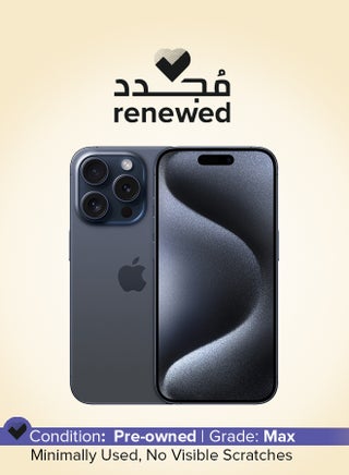 Renewed - iPhone 15 Pro 256GB Blue Titanium 5G With Facetime - Middle East Version - pnsku/N70135424V/45/_/1751544644/de59c814-f805-4e0f-8dd4-ec05b10b36de