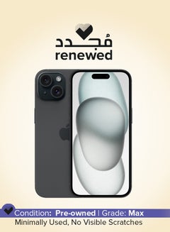 أبل Renewed - iPhone 15 Plus 256GB Black 5G With FaceTime  - Image 1