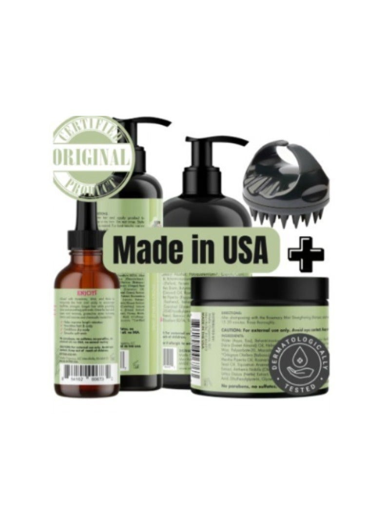 MIELLE Organics Rosemary Mint Strengthening Growth Collection Rosemary Hair Oil, Shampoo, Hair Mask, Styling Cream And Scrubber For Hair Growth - Promote Hair Growth, Provide Protection And Treatment 994MLml - Image 2