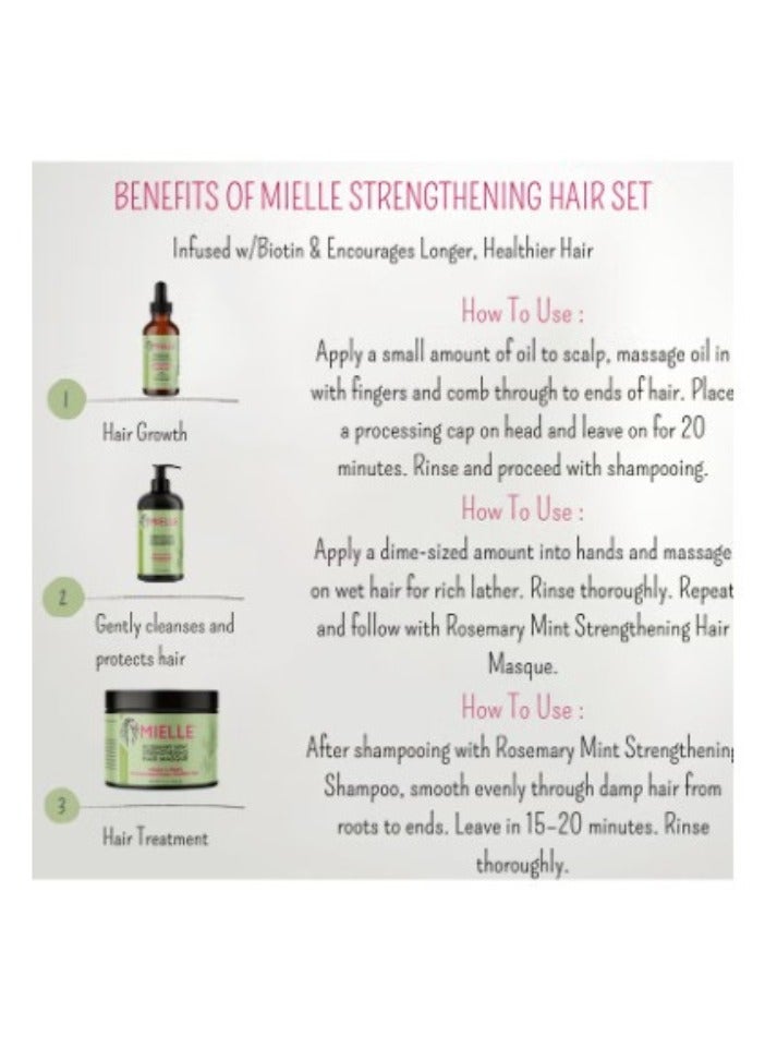 MIELLE Organics Rosemary Mint Strengthening Growth Collection Rosemary Hair Oil, Shampoo, Hair Mask, Styling Cream And Scrubber For Hair Growth - Promote Hair Growth, Provide Protection And Treatment 994MLml - Image 4