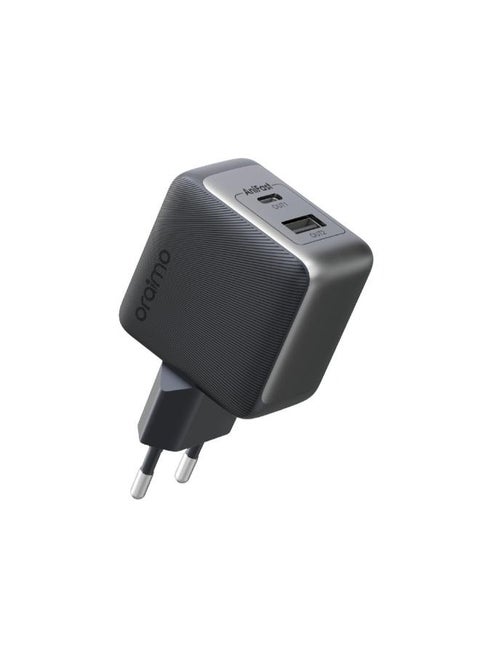 Oraimo PowerGan 33W fast Charger  Pro Dual Output OCW-7331E+C54 Compact Durable Design Fast Charging Free Cable 3A Type-C Black