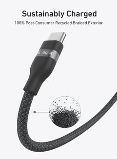 آنكر Nano USB C Cable, 240W  6ft Flexible Braided Cord, Fast Charging Type C Charger for iPhone 15/15 Pro/15 Plus/15 Pro Max, MacBook Pro, iPad Pro, Galaxy S23, and More Black Black  - Image 2