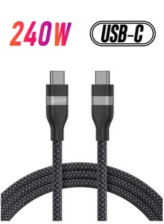 آنكر Nano USB C Cable, 240W  6ft Flexible Braided Cord, Fast Charging Type C Charger for iPhone 15/15 Pro/15 Plus/15 Pro Max, MacBook Pro, iPad Pro, Galaxy S23, and More Black Black  - Image 1