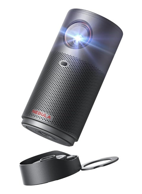 Capsule Air Google TV Projector, Officially Licensed Netflix, 720p Smart Mini Projector with Wi-Fi and Bluetooth, 2 Hours of Playtime, Dolby Digital, Ultra Portable for Any Space D4112211 Black
