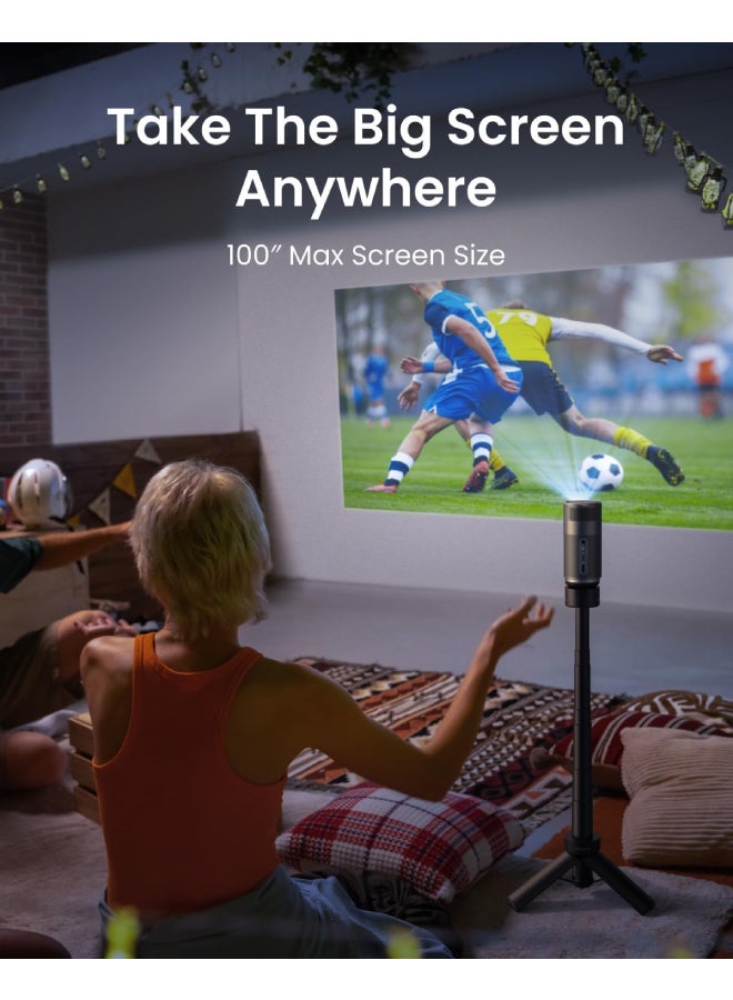 Nebula - NEBULA Capsule Air Google TV Projector, Officially Licensed Netflix, 720p Smart Mini Projector with Wi-Fi and Bluetooth, 2 Hours of Playtime, Dolby Digital, Ultra Portable for Any Space D4112211 Black - Image 1