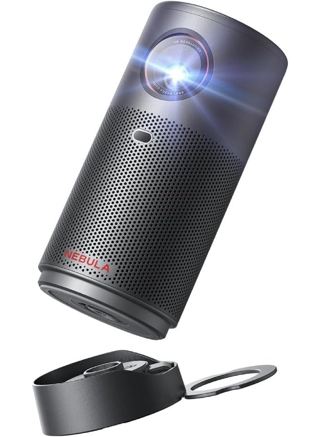 Nebula - NEBULA Capsule Air Google TV Projector, Officially Licensed Netflix, 720p Smart Mini Projector with Wi-Fi and Bluetooth, 2 Hours of Playtime, Dolby Digital, Ultra Portable for Any Space D4112211 Black - Image 1