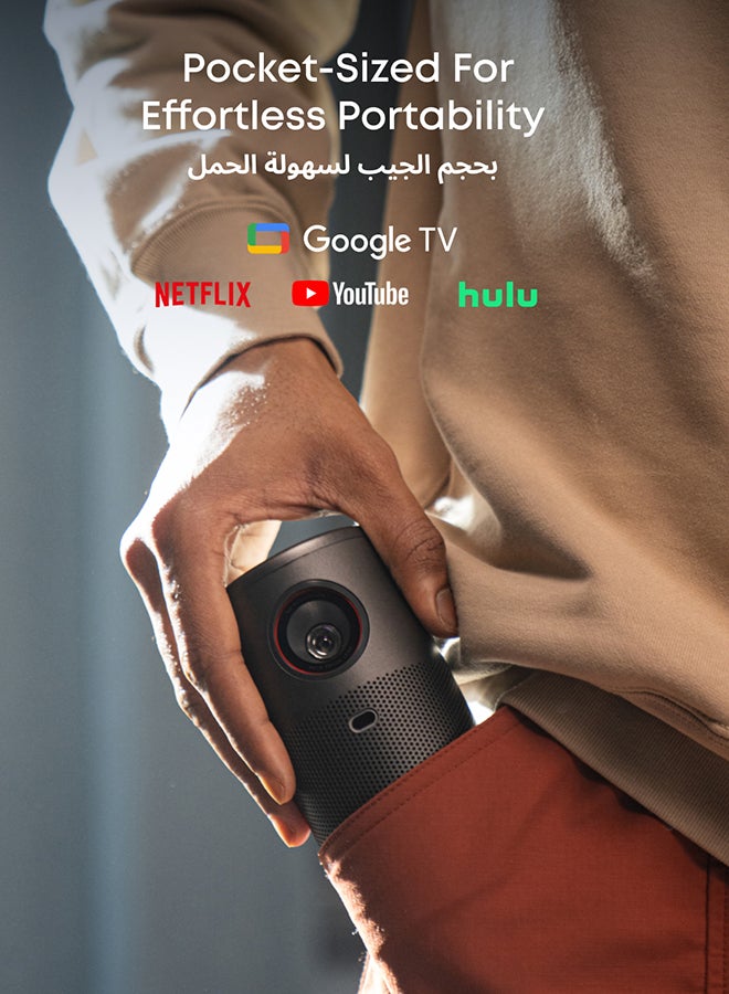 Nebula NEBULA Capsule Air Google TV Projector, Officially Licensed Netflix, 720p Smart Mini Projector with Wi-Fi and Bluetooth, 2 Hours of Playtime, Dolby Digital, Ultra Portable for Any Space D4112211 Black  - Image 4