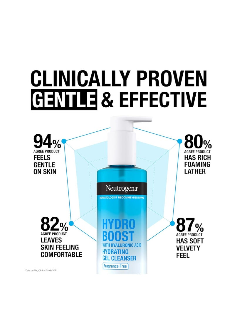 نيوتروجينا Hydro Boost Fragrance Free Hydrating Gel Facial Cleanser with Hyaluronic Acid, Daily Foaming Face Wash & Makeup Remover, Gentle Face Wash, Non-Comedogenic, 7.8 fl. Oz 230 mlml - Image 3