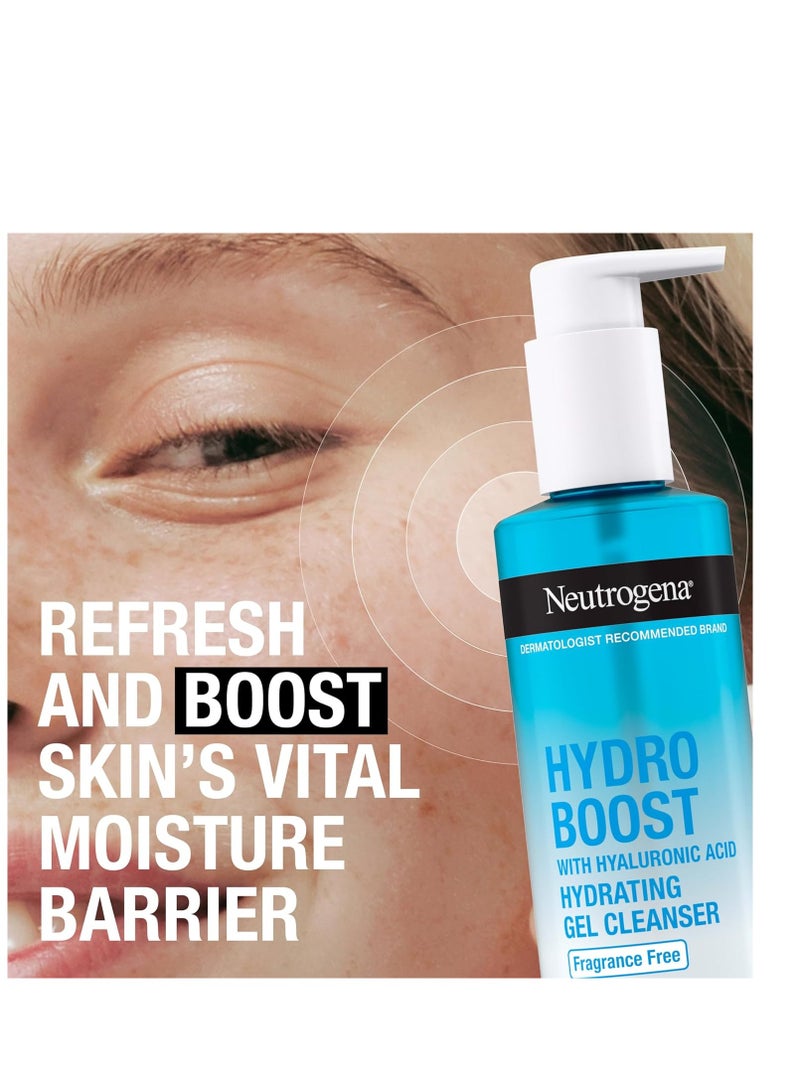 نيوتروجينا Hydro Boost Fragrance Free Hydrating Gel Facial Cleanser with Hyaluronic Acid, Daily Foaming Face Wash & Makeup Remover, Gentle Face Wash, Non-Comedogenic, 7.8 fl. Oz 230 mlml - Image 2