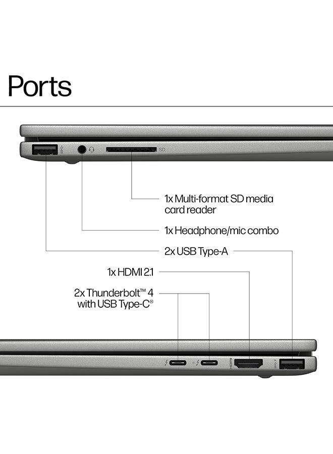إتش بي - Renewed - Envy X360 2 in 1 Laptop With 15.6-Inch FHD Touch Screen Display,Intel Core i7/10-Core/13th Gen/16GB RAM/512GB SSD/Intel Iris Xe Graphics/Windows 11 English/Arabic Silver - Image 1