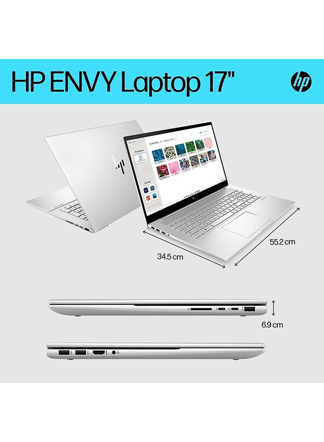 إتش بي Renewed - Envy Laptop 17CR With 17.3-Inch FHD IPS Touchscreen Display,Intel Core i7-1355U/10-Core/13th Gen/16GB RAM/1TB SSD/Intel Iris Xe Graphic/Windows 11 English/Arabic Silver  - Image 3