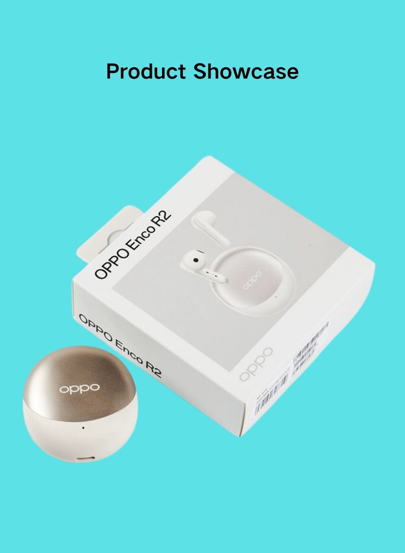 أوبو Enco R2 Earphones, featuring Hi-Fi Sound, Extended 25-Hour Playtime, and IP54 Water & Sweat Resistance Gold  - Image 5